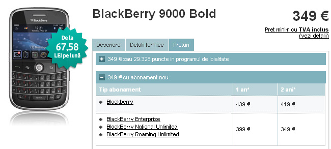 oferta Vodafone Blackberry Bold